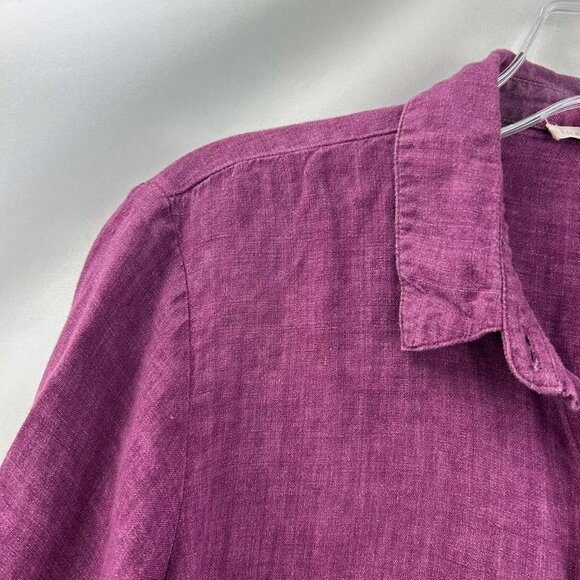 Eileen Fisher Women's Small 100% Organic Linen Long Sleeve Pink Tunic Shirt Top - Picture 6 of 11